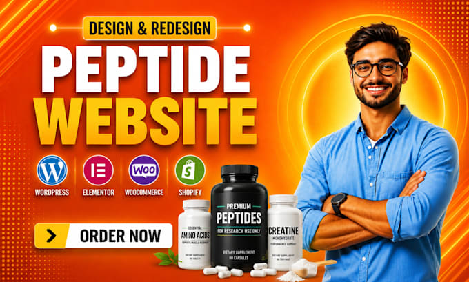 build fda compliant peptide website or supplement website, peptide store design