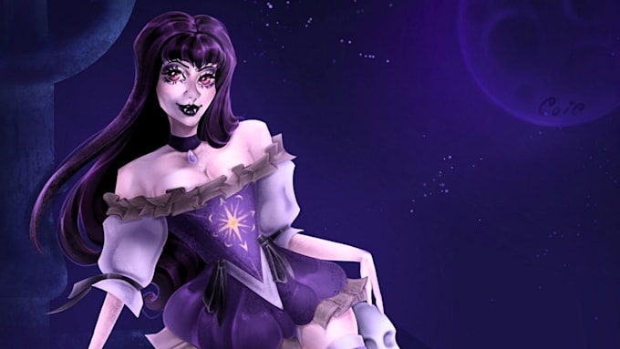 create a dark fantasy character illustration