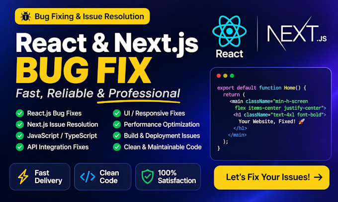 fix react, nextjs and javascript bugs