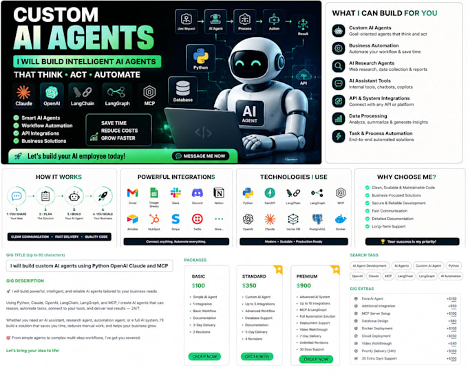 build custom ai agents using python openai claude and mcp