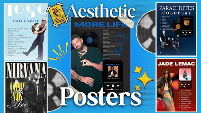 design custom and aesthetic music posters