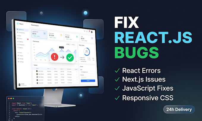 fix react js bugs, frontend issues, and javascript errors