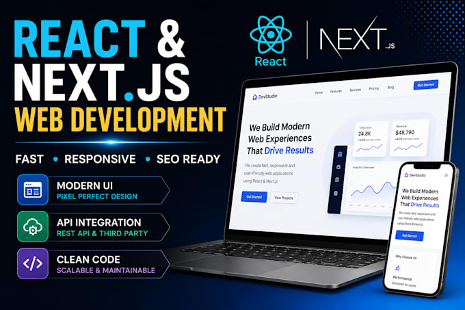 build react, nextjs and javascript web applications
