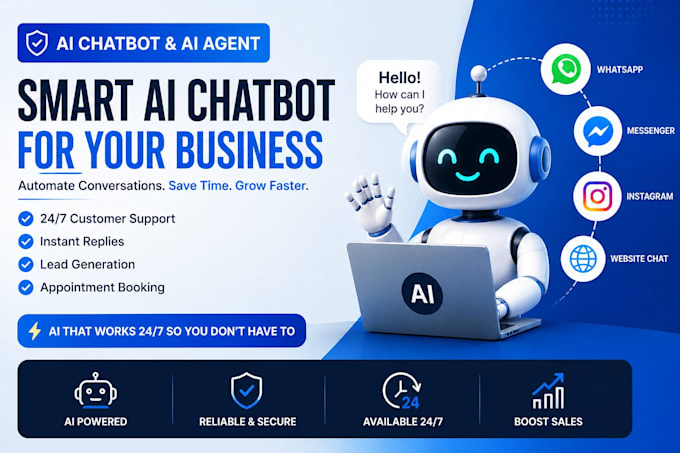 create ai chatbot for whatsapp, facebook, instagram and website