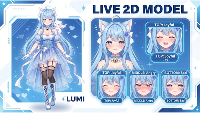 live2d vtuber model rigging, anime style, vtuber commission for vtube studio