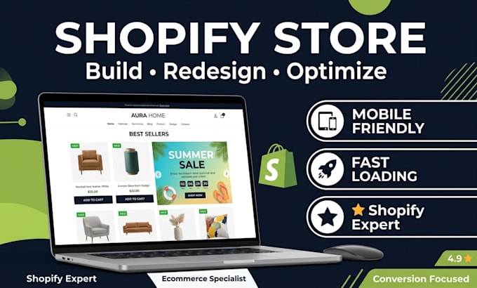 build a shopify store or redesign your shopify website