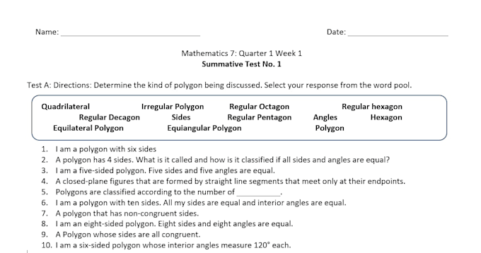 design original math worksheets and test papers with answer keys