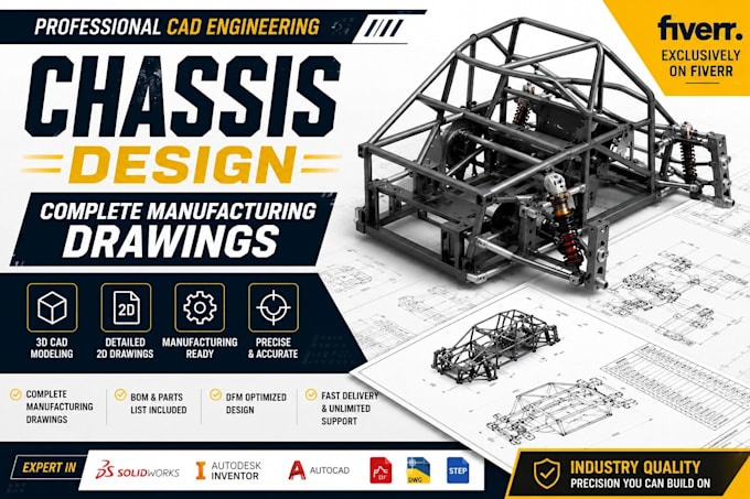 do cad engineering chassis design manufacturing drawing in solidworks