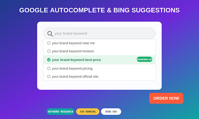 do google autocomplete, bing, keyword research for website ranking