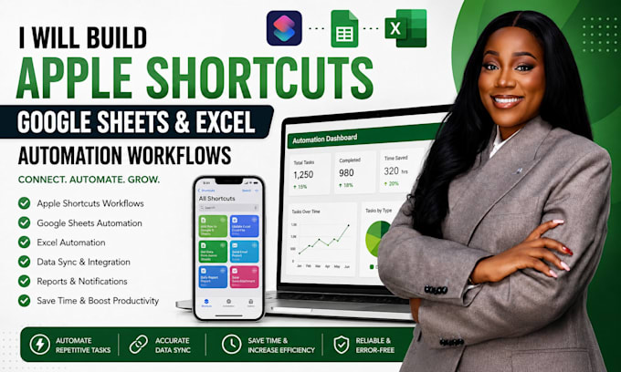 build apple shortcuts google sheets excel automation workflows