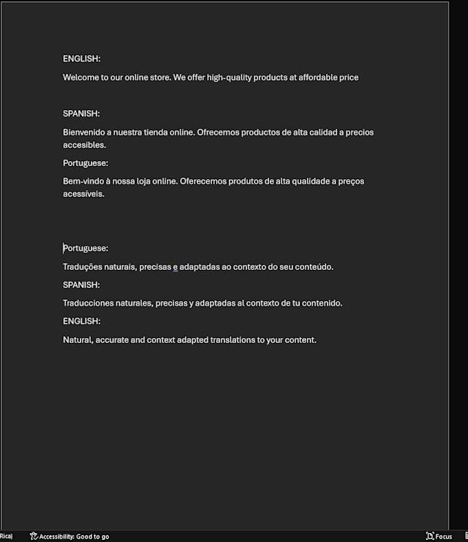 english translations on docs, files,