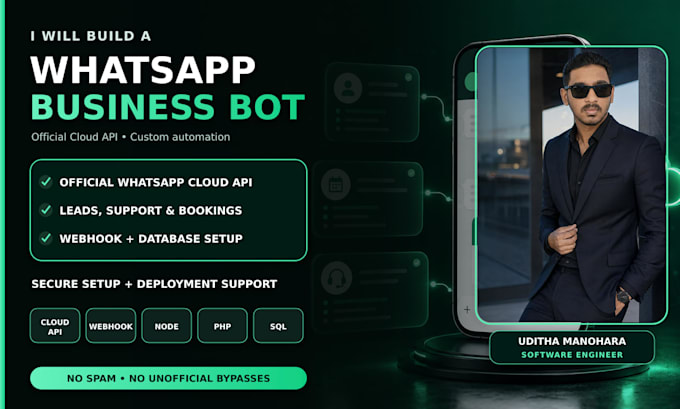 build a custom whatsapp business chatbot using cloud API