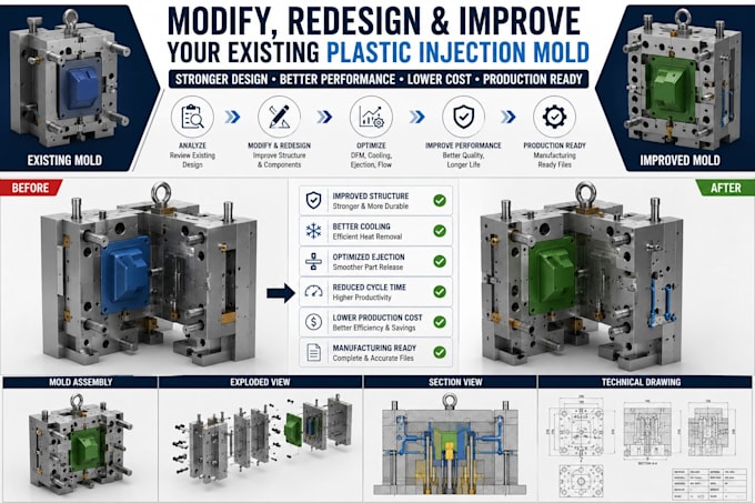 create dfm modification to improve your existing plastic injection mold casting