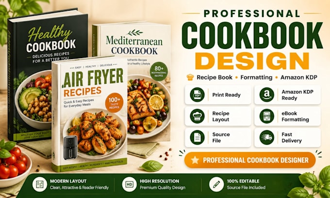 write quality cookbook recipe book, cookbook design, cookbook formatting