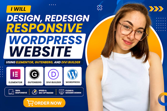 design, redesign responsive wordpress website using elementor and divi builder