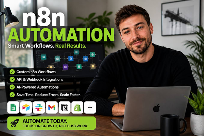 build custom n8n automation workflows, API integrations and ai automation