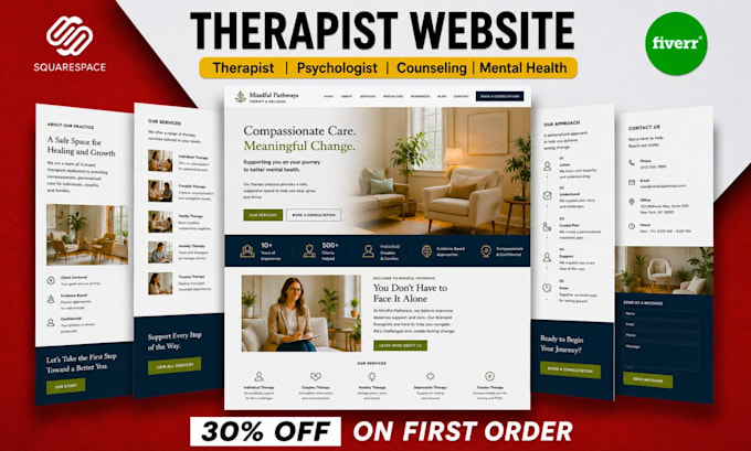 build squarespace aba therapy website consultant holistic phycho healing website