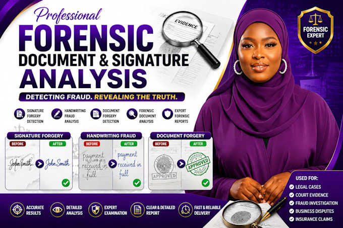 detect signature forgery, handwriting fraud, document forgery, forensic analysis