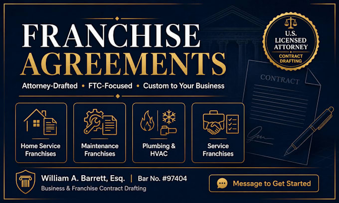 draft custom plumbing, hvac, and electrical franchise contracts