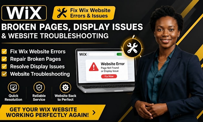 fix wix website errors, broken pages, display issues and website troubleshooting