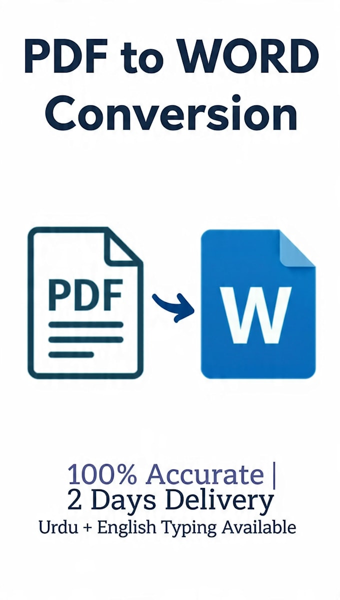 do PDF to word, data entry and urdu english typing