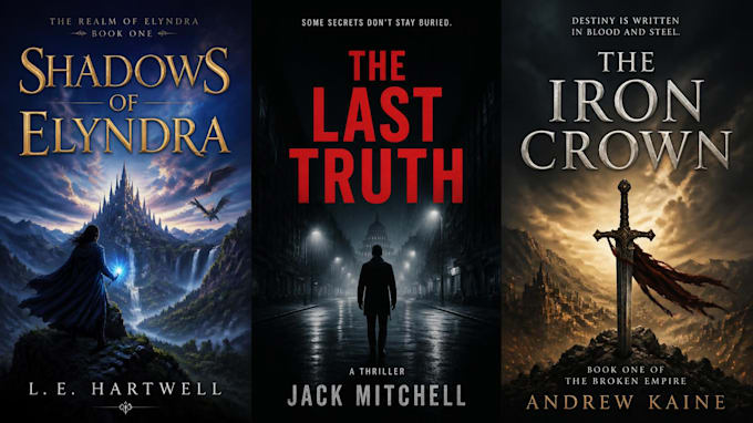 fantasy book cover design, thriller book cover