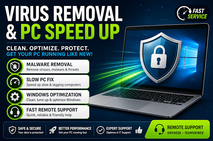 remove viruses and speed up your windows PC remotely