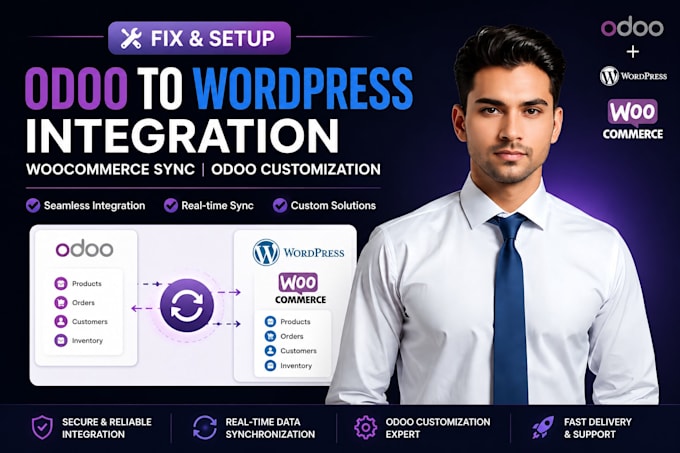 fix and setup odoo to wordpress integration woocommerce sync odoo customization