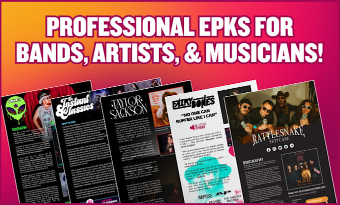 design a professional electronic press kit epk for musicians