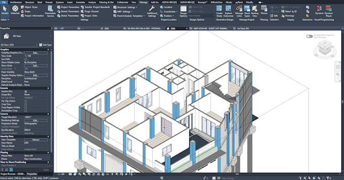 create 3d model str,ars,mep on revit