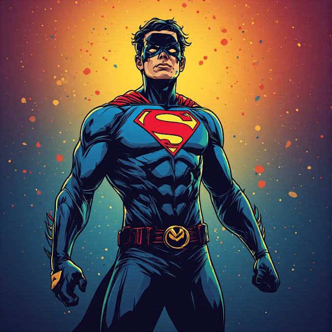 create concept art superhero character design for comics