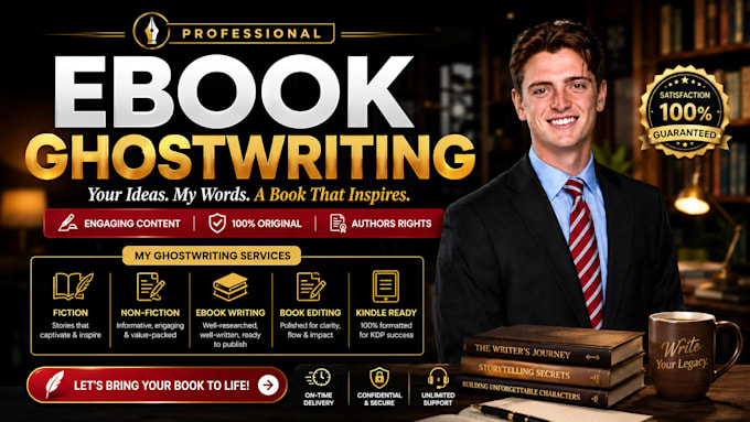 ghostwrite fiction nonfiction book, ebook, ghost book writer and book writing