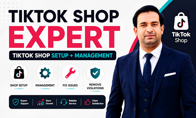 setup, manage tiktok shop, fix issues and remove violations