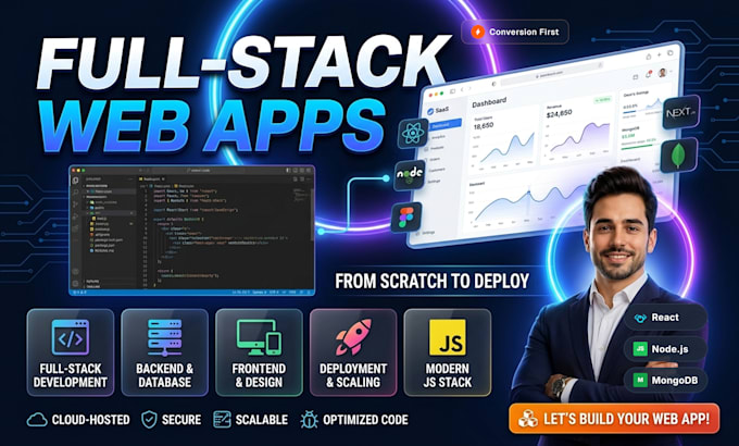 develop custom full stack website using react, next js, node js, PHP laravel