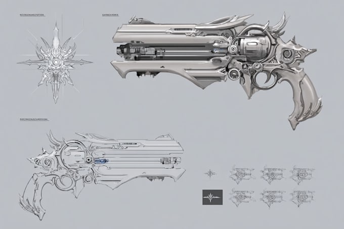 create weapon design and illustration