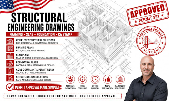 structural engineering drawing framing slab foundation plans ca stamp