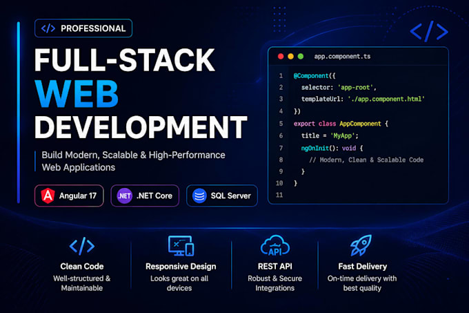 build full stack web application using angular 17 and dotnet core