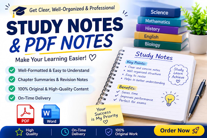 create professional study notes and PDF notes