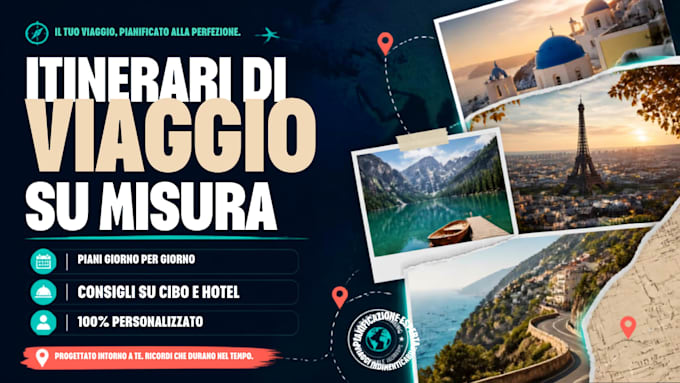 create a custom travel itinerary in italian