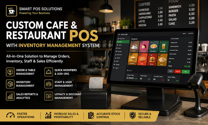 develop a custom cafe and restaurant pos with inventory management system
