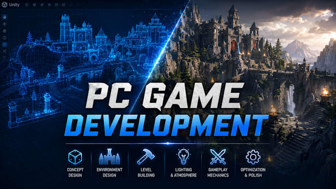 develop a complete 3d unity PC game for the steam storefront