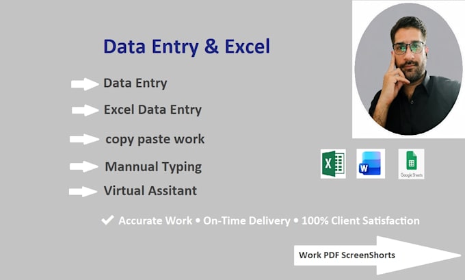 do accurate data entry, excel data entry, word data entry, copy paste and typing