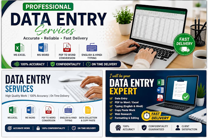 do accurate data entry, typing, pdf to work and excel work