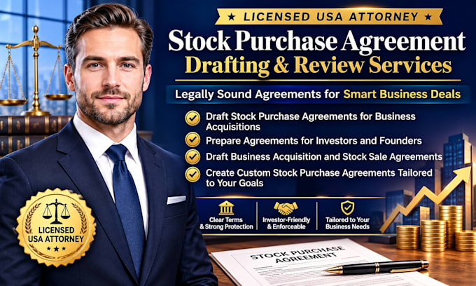 create a custom stock purchase agreement as a licensed US attorney