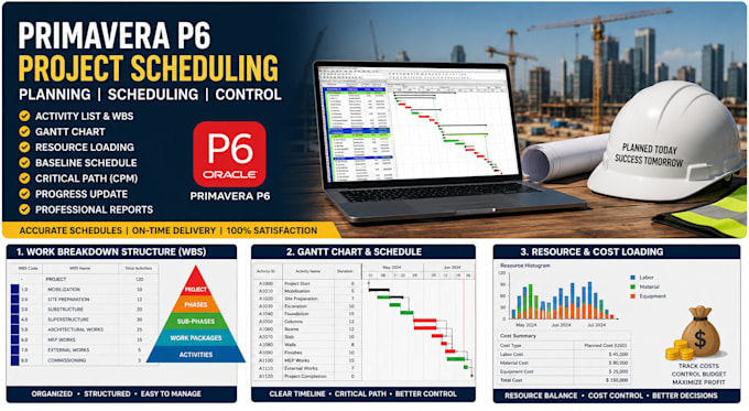 create a professional primavera p6 project schedule