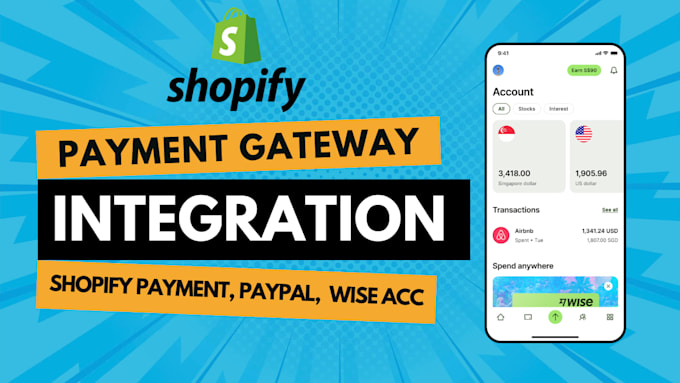 setup shopify payment and verified wise account, business wise