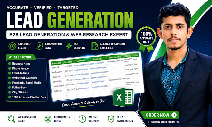 do b2b lead generation, web research and email list building