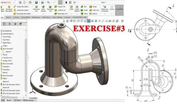 design mechanical products and technical engineering drawings in solidworks