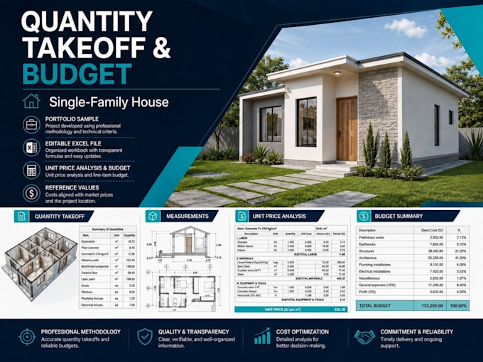 prepare construction quantity takeoff and cost estimate