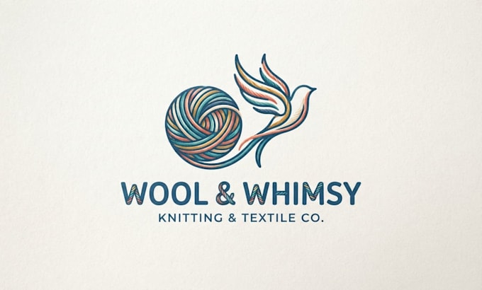design a creative yarn logo for knitting and textile brands